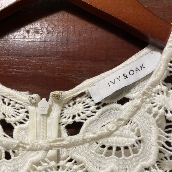 Ivy & Oak White Crochet Lace Long Sleeve Maxi Dress w/ Slip - Picture 4 of 6